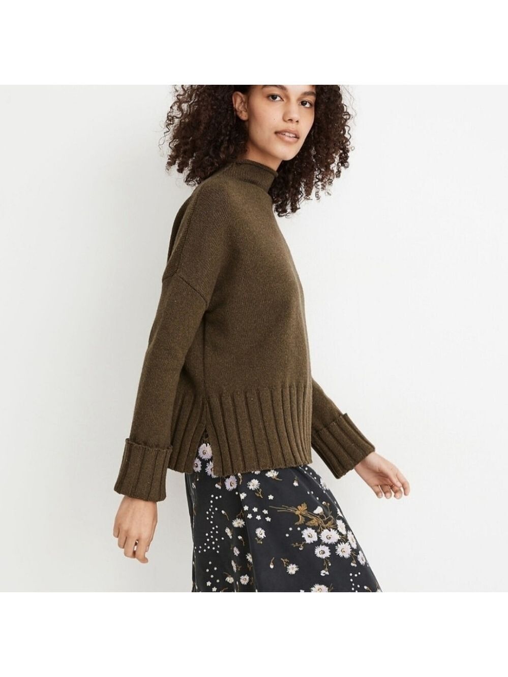 Madewell Glenmoor Mockneck Sweater in Cotton-Merino Yarn